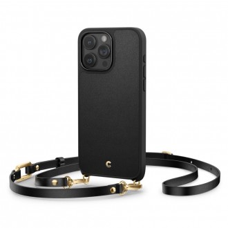 Juodas išskirtinio dizaino matinis dėklas "Spigen Cyrill Classic Charm Mag Magsafe" telefonui iPhone 15 Pro 