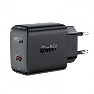 Pakrovėjas-įkroviklis buitinis Acefast A21 30W GaN USB-C juodas
