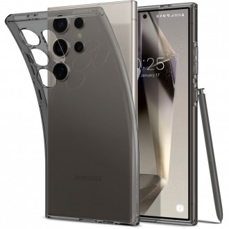 Dūmų spalvos pusiau skaidrus dėklas "Spigen Liquid Crystal" telefonui Samsung Galaxy S24 Ultra