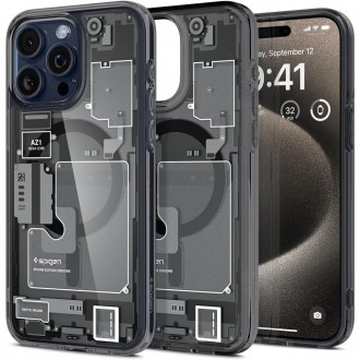 Išskirtinio dizaino dėklas "Spigen Ultra Hybrid Mag Magsafe Zero One" telefonui iPhone 15 Pro Max