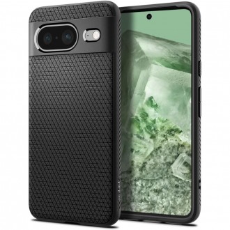 Juodas originalios tekstūros dėklas "Spigen Liquid Air" telefonui Google Pixel 8 