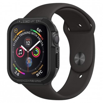 Juodas dėklas laikrodžiui Apple Watch 4/5 (40MM) "Spigen Rugged Armor"