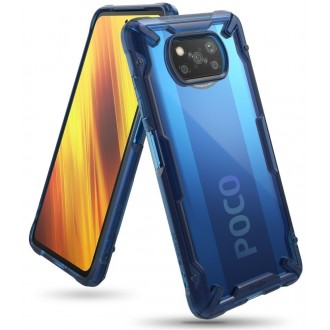 Skaidrus mėlynais kraštais RINGKE "Fusion X" dėklas telefonui XIAOMI POCO X3 NFC