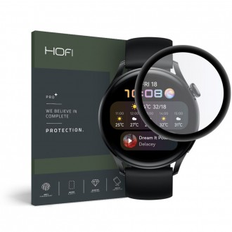 Apsauginis stiklas juodais kraštais "Hofi Hybrid'' laikrodžiui Huawei Watch 3 (46MM) 