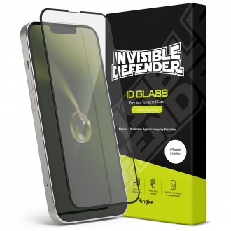 Juodais krašteliais apsauginis grūdintas stiklas "Ringke ID FC Glass" teledonui iPhone 13 mini