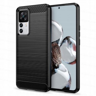 Juodas dėklas Tech-Protect "TPU Carbon" telefonui Xiaomi 12T / 12T Pro