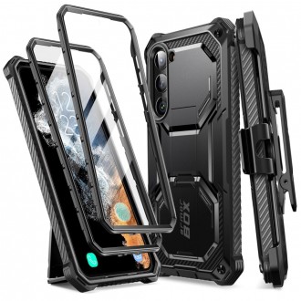 Juodas itin tvirtas dviejų dalių dėklas "Supcase IBLSN Armorbox 2-Set" telefonui Galaxy S23