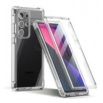 Skaidrus dviejų dalių dėklas Tech-Protect "Kevlar" telefonui Samsung Galaxy S23 Ultra
