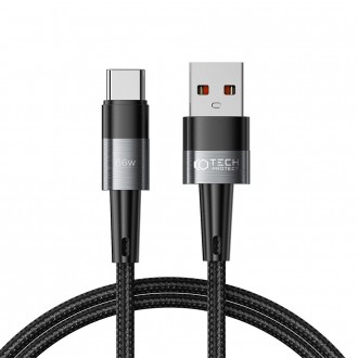 Pilkas USB kabelis "Tech-Protect Ultraboost Type-C Cable 66W/6A" 100CM 