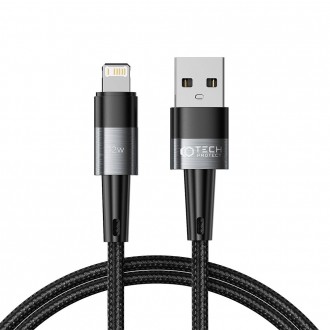 Pilkas USB kabelis "Tech-Protect Ultraboost Lightning Cable 12W/2.4A" 100CM 