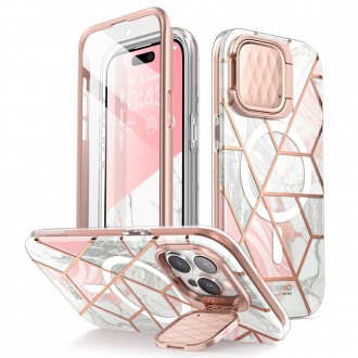 Marmuro atvaizdo dviejų dalių dėklas "Supcase Cosmo Mag Magsafe Marble" telefonui iPhone 15 Pro 