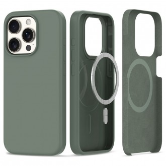 Žalias dėklas "Tech-Protect Silicone Magsafe" telefonui iPhone 15 Pro Max