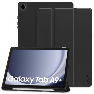 Juodas atverčiamas dėklas "Tech-Protect SC Pen" planšetei Samsung Galaxy Tab A9+ 11.0 X210 / X215 / X216