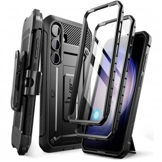 Juodas itin tvirtas dviejų dalių dėklas "Supcase Unicorn Beetle Pro 2-SET" telefonui Samsung Galaxy S24 Plus