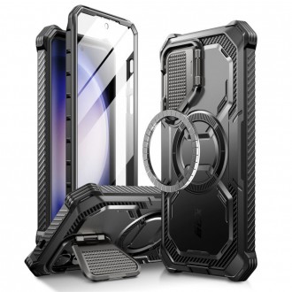 Juodas tvirtas dviejų dalių dėklas "Supcase IBLSN Armorbox Mag Magsafe" telefonui Samsung Galaxy S24 