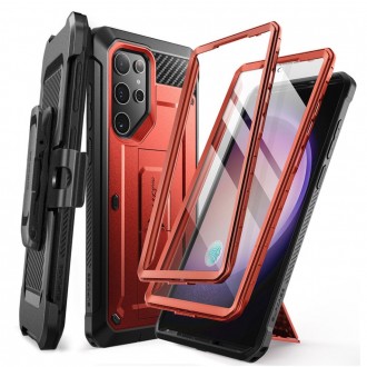 Raudonas itin tvirtas dviejų dalių dėklas "Supcase Unicorn Beetle Pro 2-SET" telefonui Samsung Galaxy S24 Ultra