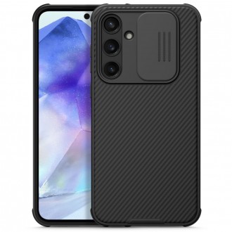 Juodas dėklas su kameros apsauga "Nillkin Camshield Pro" telefonui Samsung Galaxy A55 5G