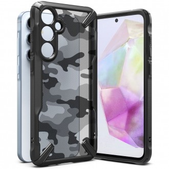 Juodais tvirtais kraštais dėklas "Ringke Fusion X Camo" telefonui Samsung Galaxy A35 5G