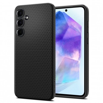 Juodas originalios tekstūros dėklas "Spigen Liquid Air" telefonui Samsung Galaxy A55 5G