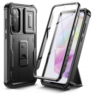 Juodas dviejų dalių dėklas "Tech-Protect Kevlar Cam+" skirtas Samsung Galaxy A35 5G