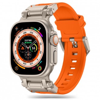 Oranžinė/Titano apyrankė "Tech-Protect Delta Pro" laikrodžiui Apple Watch 4 / 5 / 6 / 7 / 8 / 9 / 10 / SE / ULTRA 1 / 2 (44 / 45 / 46 / 49 MM)