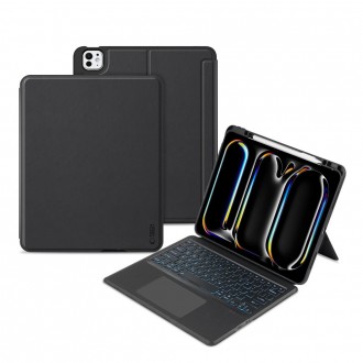 Juodas atverčiamas dėklas su klaviatūra "Tech-Protect Scmag Pen + Keyboard" planšetei Apple IPAD PRO 13 7 / 2024