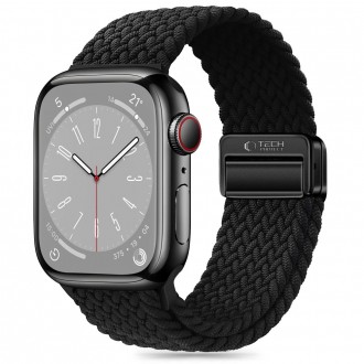 Juodos spalvos tekstilinis dirželis "Tech-Protect Nylonmag" laikrodžiui Apple Watch 4 / 5 / 6 / 7 / 8 / 9 / 10 / SE / ULTRA 1 / 2 (44 / 45 / 46 / 49 MM)