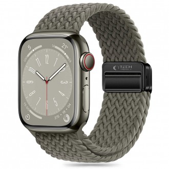 Pilkos spalvos tekstilinis dirželis "Tech-Protect Nylonmag" laikrodžiui Apple Watch 4 / 5 / 6 / 7 / 8 / 9 / 10 / SE / ULTRA 1 / 2 (44 / 45 / 46 / 49 MM)