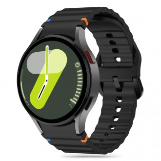 Juodos spalvos apyrankė "Tech-Protect Silicone Sport" laikrodžiui Samsung Galaxy Watch 4 / 5 / 5 PRO / 6 / 7 / FE