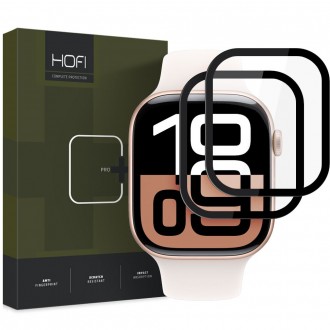 Juodas apsauginis stiklas ''Hofi Hybrid Pro+" (2 vnt.) laikrodžiui Apple Watch 10 (42 MM)