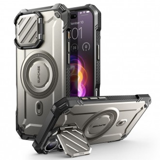 Pilkas itin tvirtas dėklas/stovas "Supcase UB XT Mag Magsafe" telefonui iPhone 16 Pro