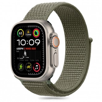 Chaki spalvos tekstilinis dirželis "Tech-Protect Nylon" laikrodžiui Apple Watch 6 / 7 / 8 / 9 / 10 / SE / ULTRA 1 / 2 (44 / 45 / 46 / 49 MM)