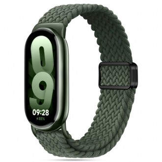 Žalios spalvos tekstilinis dirželis "Tech-Protect Nylonmag" laikrodžiui Xiaomi Smart Band 8 / 9 / NFC 