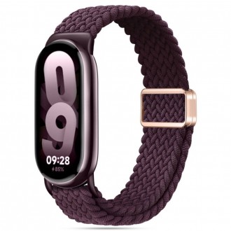 Bordo spalvos tekstilinis dirželis "Tech-Protect Nylonmag" laikrodžiui Xiaomi Smart Band 8 / 9 / NFC 