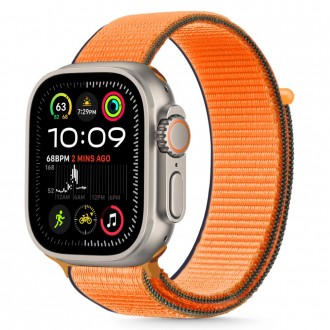 Oranžinės spalvos tekstilinis dirželis "Tech-Protect Nylon" laikrodžiui Apple Watch 6 / 7 / 8 / 9 / 10 / SE / ULTRA 1 / 2 (44 / 45 / 46 / 49 MM)