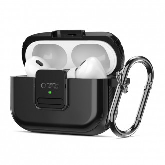 Juodas dėklas "Tech-Protect Defender Hook Magsafe" skirtas Apple Airpods Pro 1 / 2