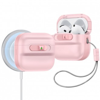 Rožinis ausinių dėklas "ESR Pulse Halolock Magsafe" skirtas Apple Airpods 4