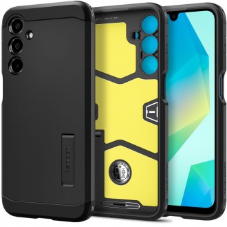 Juodos spalvos dviejų sluoksniu dėklas/stovas "Spigen Tough Armor" telefonui Samsung Galaxy A16 4G / 5G 