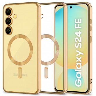Skaidrus dėklas su auksinėmis detalėmis "Tech-Protect Magflex Magsafe" telefonui Samsung Galaxy S24 FE