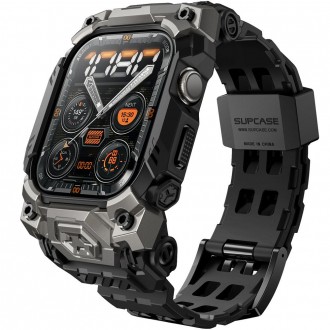 Juodos spalvos laikrodžio dėklas/apyrankė "Supcase UB Ore" laikrodžiui Apple Watch 10 (46 MM) 