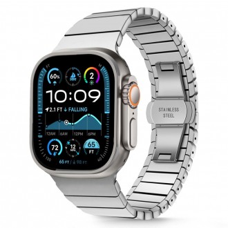 Sidabro spalvos apyrankė "Tech-Protect LinkBand" laikrodžiui Apple Watch 6 / 7 / 8 / 9 / 10 / SE / ULTRA 1 / 2 (44 / 45 / 46 / 49 MM)