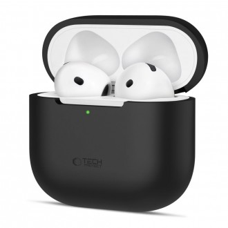 Juodas ausinių dėklas "Tech-Protect Silicone" skirtas Apple Airpods 4