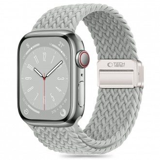 Akmens spalvos tekstilinis dirželis "Tech-Protect Nylonmag" laikrodžiui Apple Watch 6 / 7 / 8 / 9 / 10 / SE / ULTRA 1 / 2 (44 / 45 / 46 / 49 MM) 