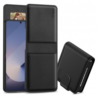 Juodas atverčiamas dėklas "Tech-Protect Wallet" telefonui Samsung Galaxy Z Flip 7