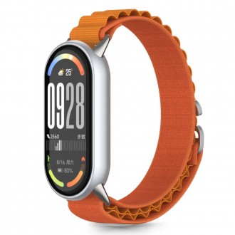 Oranžinės spalvos tekstilinis dirželis "Tech-Protect Nylon Pro" laikrodžiui Xiaomi Smart Band 8 / 9 / 10 / NFC