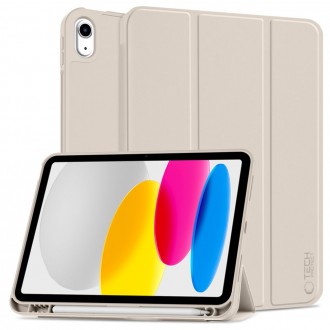 Kreminės spalvos atverčiamas dėklas "Tech-Protect SC Pen" planšetei Apple iPad 10.9” 10 / 2022 / 11” 11 / 2025