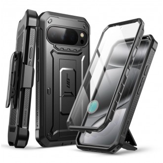 Juodas itin tvirtas dviejų dalių dėklas "Supcase Unicorn Beetle Pro" telefonui Google Pixel 10 / 10 PRO