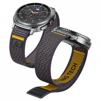 Pilkas tekstilinis dirželis "Spigen Athlex Air" laikrodžiui Samsung Galaxy Watch 8 / CLASSIC (40 / 44 / 46 MM) 