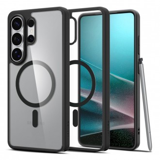 Skaidrus dėklas juodais kraštais Spigen "Ultra Hybrid Mag Magsafe" telefonui Samsung Galaxy S26 ULTRA