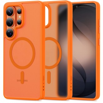Skaidrus dėklas su oranžinėmis detalėmis "Tech-Protect Magmat Magsafe" telefonui Samsung Galaxy S26 ULTRA